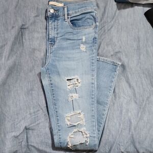 Distressed Light Blue Women Jeans